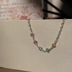 PULSEIRA PRATA 925 - TREVOS COLORIDOS na internet