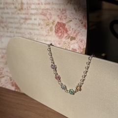 PULSEIRA PRATA 925 - TREVOS COLORIDOS - loja online