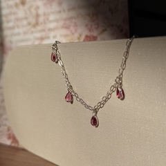 PULSEIRA PRATA 925 - GOTAS FUCHSIA - comprar online