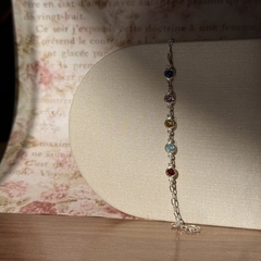 PULSEIRA PRATA 925 - ZIRCONIAS SEGUIDAS COLORIDAS na internet