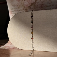 PULSEIRA PRATA 925 - ZIRCONIAS CORAÇÃO SEGUIDAS COLORIDAS - (cópia) - Nova Topázio