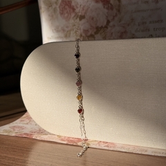 PULSEIRA PRATA 925 - ZIRCONIAS CORAÇÃO SEGUIDAS COLORIDAS - (cópia) na internet