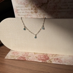 PULSEIRA PRATA 925 - ZIRCONIAS ÁGUA MARINHA - comprar online