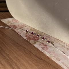 Imagem do PULSEIRA PRATA 925 - ZIRC SEG ROUGE