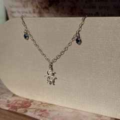 PULSEIRA PRATA 925 - MENINO VAZADO+ ZIRC CORAÇÃO AZUL - loja online