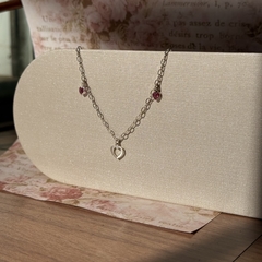 PULSEIRA PRATA 925 - CORAÇÃO VAZADO+ CORAÇÕES ROUGE - loja online