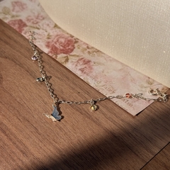 PULSEIRA PRATA 925 - BORBOLETA COLORIDA - Nova Topázio
