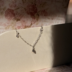 PULSEIRA PRATA 925 - CORAÇÃO ORIGAMI PINGENTES CRISTAL - loja online