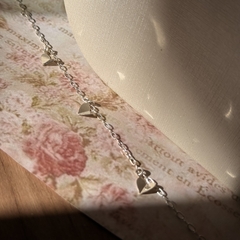 PULSEIRA PRATA 925 - 3 CORAÇÕES ORIGAMIS - comprar online