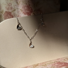 PULSEIRA PRATA 925 - 3 CORAÇÕES ORIGAMIS - comprar online