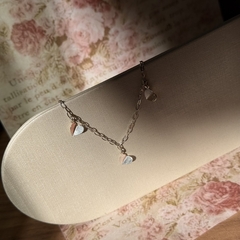 PULSEIRA PRATA 925 - 3 CORAÇÕES ORIGAMIS na internet