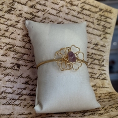 BRACELETE FLOR AMETISTA (OURO) na internet