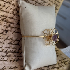 BRACELETE FLOR AMETISTA (OURO) - loja online
