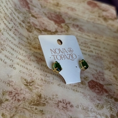 Imagem do BRINCO GOTA 7X10 VERDE ESMERALDA