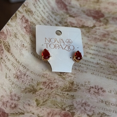 BRINCO GOTA 7X10 VERMELHO RUBI - Nova Topázio