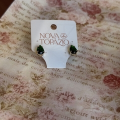 BRINCO GOTA 7X10 VERDE ESMERALDA - Nova Topázio