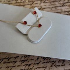 CONJUNTO 5MM VERMELHO RUBI - Nova Topázio