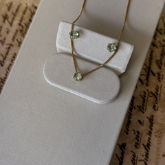 Imagem do CONJUNTO 5MM VERDE PERIDOTO (OURO)
