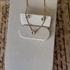CONJUNTO 5MM VERDE PERIDOTO (OURO) - loja online