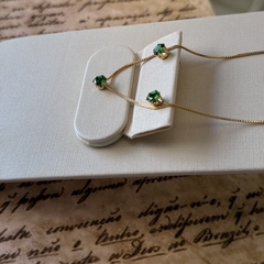 CONJUNTO 5MM VERDE ESMERALDA