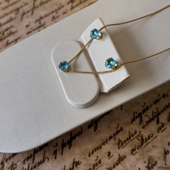 CONJUNTO 6MM AQUAMARINE - Nova Topázio