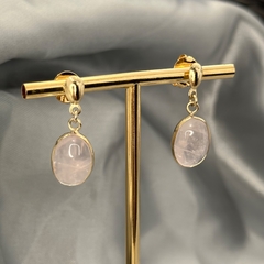 BRINCO CABOCHÃO 10X14 NO CANEVÃO- QUARTZO ROSA na internet
