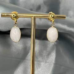 BRINCO CABOCHÃO 10X14 NO CANEVÃO- QUARTZO BRANCO - comprar online
