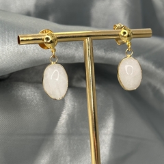 BRINCO CABOCHÃO 10X14 NO CANEVÃO- QUARTZO BRANCO na internet