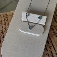 CONJUNTO REDONDO 5MM AZUL CIANO (OURO) - comprar online