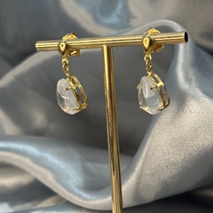 BRINCO GOTA 10X14 NA GALERIA (OURO)- CRISTAL - comprar online