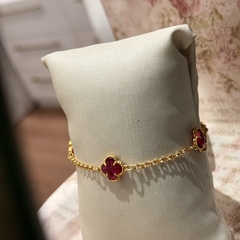 Imagem do PULSEIRA 3 TREVOS FUSCHIA INSPIRACAO ALTA JOALHERIA (OURO)