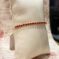 PULSEIRA AJUSTAVEL RIVIERA VERMELHO RUBI 3MM - comprar online