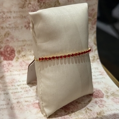 PULSEIRA AJUSTAVEL RIVIERA VERMELHO RUBI 3MM na internet