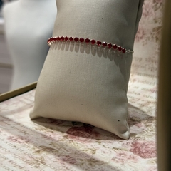 PULSEIRA AJUSTAVEL RIVIERA VERMELHO RUBI 3MM - loja online
