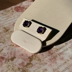 BRINCO CABOCHÃO 6x9 - AMETISTA - Nova Topázio