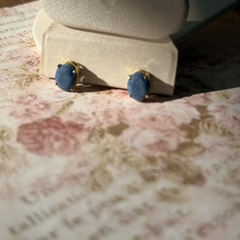 BRINCO CABOCHÃO 6x9 - QUARTZO AZUL - Nova Topázio