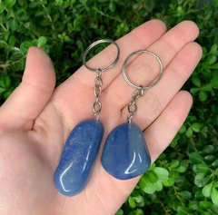 CHAVEIRO PEDRA ROLADA- QUARTZO AZUL
