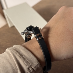 PULSEIRA COURO MASCULINA FINA - Nova Topázio