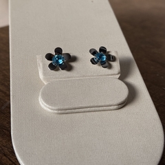 BRINCO FLOR FIXA ZIRCONIA 6MM AÇO INOX - Nova Topázio