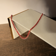 COLAR CHOKER RIVIERA 3MM VERMELHO RUBI 30CM + 10CM EXTENSOR - comprar online