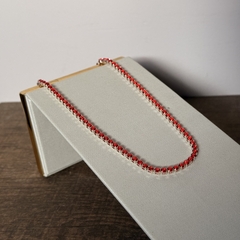 COLAR CHOKER RIVIERA 3MM VERMELHO RUBI 30CM + 10CM EXTENSOR - Nova Topázio