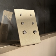 TRIO DE BRINCOS GOTA 3X5-4X6-6X8 ZIRCONIA CRISTAL na internet