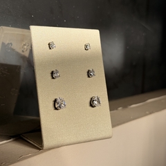 TRIO DE BRINCOS GOTA 3X5-4X6-6X8 ZIRCONIA CRISTAL - comprar online