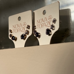 TRIO DE BRINCOS GOTA 3X5-4X6-6X8 AMETISTA - comprar online