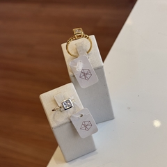 ANEL SOLITARIO ZIRCONIA QUADRADA - loja online