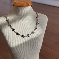 CHOKER CORRENTE ESTRELAS AÇO INOX - Nova Topázio