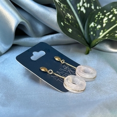 BRINCO ARGOLA (OURO)- QUARTZO ROSA - loja online