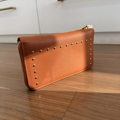 CARTEIRA MARROM COM DOURADO M9371 - comprar online