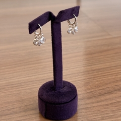 Imagem do BRINCO ARGOLA ARTICULAVEL COM 3 ZIRCONIAS 5MM CRISTAL