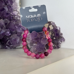 PULSEIRA BOLA 8MM- ÁGATA ROSA na internet